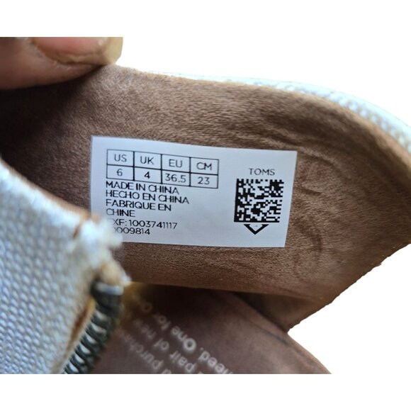 Toms Womens Open-Toe Canvas Ankle Zip Sandals Size 6 Light Brown & Beige - Picture 7 of 8